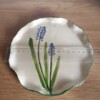 Keramieken serveer/ontbijtbordje blauw druifje 1