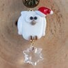 Kerstmagie & Fantasie, handgemaakte kerst uil ketting en oorbellen set