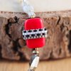 Kerstmagie & Fantasie, handgemaakte kerst uil ketting en oorbellen set