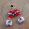 Kerstmagie & Fantasie, handgemaakte kerst uil ketting en oorbellen set