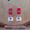 Kerstmagie & Fantasie, handgemaakte kerst uil ketting en oorbellen set