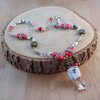 Kerstmagie & Fantasie, handgemaakte kerst uil ketting en oorbellen set