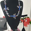 Statement ketting met glas en lapis lazuli – one of a kind