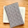 Khaki Green Gingham Quilted Book Sleeve | for paper back books up to 400pages