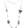 Long necklace agate and amethyst