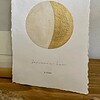 Maanstandportret met gouden bladmetaal en aquarelverf - A4 of A5 handgeschept papier