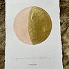 Maanstandportret met gouden bladmetaal en aquarelverf - A4 of A5 handgeschept papier