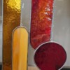 Modern Glas in lood object. Yellow/ Orange/Red