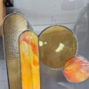 Modern Glas in lood object. Yellow/Orange. Uniek.