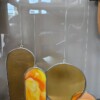 Modern Glas in lood object. Yellow/Orange. Uniek.