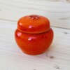 Potje met deksel in warmoranje tint