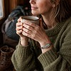 Rust & Natuur, berghut armband met keramiek focal
