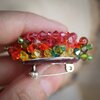 Uitbundig & Exotisch, handgemaakte passiebloem broche met Swarovski kristal