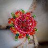 Uitbundig & Exotisch, handgemaakte passiebloem broche met Swarovski kristal