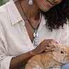 Vrolijk & Dierenliefde, konijnen sieradenset met ketting en oorbellen voor voorjaar of Pasen