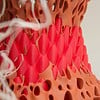 3D vaas rood en bruin (zelfontworpen, uniek)