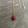 Aarbei ketting en oorbellen set
