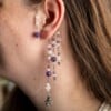 Amethist eenhoorn ear cuffs (paar) - paarse natuursteen oorhangers zonder gaatje