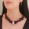 Amethist ketting met kristallen hanger - uniek stuk