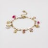Bedelarmband met Bedels gevuld met Echte Bloemen uit Lugano (Strawberry Lemonade)