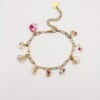 Bedelarmband met Bedels gevuld met Echte Bloemen uit Lugano (Strawberry Lemonade)