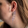 Blauwe sterren ear cuffs met acrylkralen - oorhanger zonder gaatje