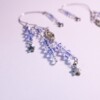 Blauwe sterren ear cuffs met acrylkralen - oorhanger zonder gaatje