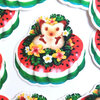 Bloemen hibiscus egel sticker, 7x7 cm (2.75x2.75 inch)