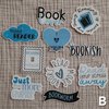 Bookish blauw stickerset, set van 10 stuks ( B )