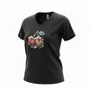 Dames  shirt zwart-  kersen  – Everyday Comfort Edition