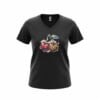 Dames shirt zwart- kersen – Everyday Comfort Edition