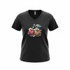 Dames shirt zwart- kersen – Everyday Comfort Edition