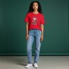 Dames T-shirt kattenprint maat L – schattig Cat Lover shirt rood , zacht & comfortabel, cadeau voor kattenliefhebbers, wasbaar 30 C