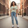 Dames t shirt Soft mist green - Cat Tee – Everyday Comfort Edition