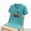 Dames t shirt Soft mist green kersen - Cat Tee – Everyday Comfort Edition