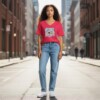 Dames t shirt Soft rood - Cat Tee – Everyday Comfort Edition