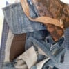 Denim heuptasje, gemaakt van hergebruikte Jeans.