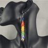 Disco holografische regenboog hang oorbellen