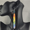 Disco holografische regenboog hang oorbellen