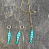 Fish ketting en oorbellen set