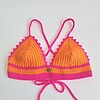 Gehaakt topje | Oranje en knalroze