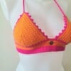 Gehaakt topje | Oranje en knalroze