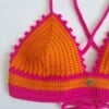 Gehaakt topje | Oranje en knalroze