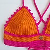 Gehaakt topje | Oranje en knalroze