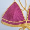 Gehaakt topje | Roze en geel