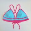 Gehaakt topje | Turquoise en knalroze