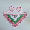 Gehaakte bandana | Beige, wit, groen en roze