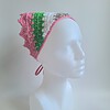 Gehaakte bandana | Beige, wit, groen en roze