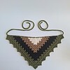 Gehaakte bandana | Crème, lichtbruin, zwart en donkergroen