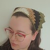 Gehaakte bandana | Crème, lichtbruin, zwart en donkergroen